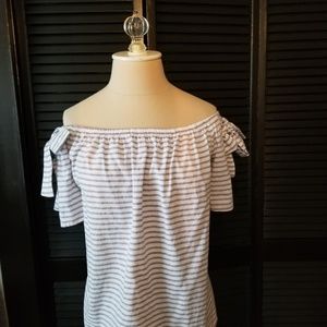 Blue and white striped shirt